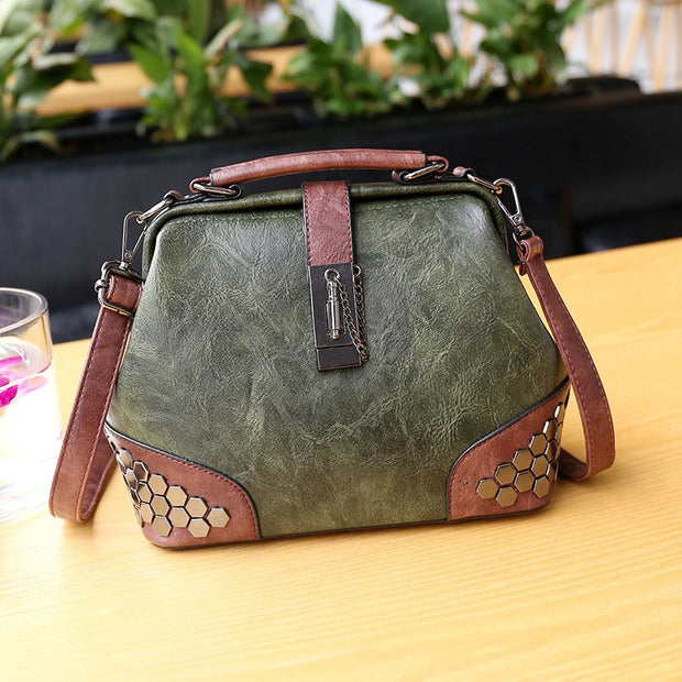 Fashion Women Handbag – Stylish PU Leather Shoulder Bag with Silt Pocket & Polyester Lining