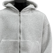 Back Schoolbag Design Men’s Coat – Hooded Casual Jacket in Flower Gray & Black | Stylish Polyester Cotton Outerwear