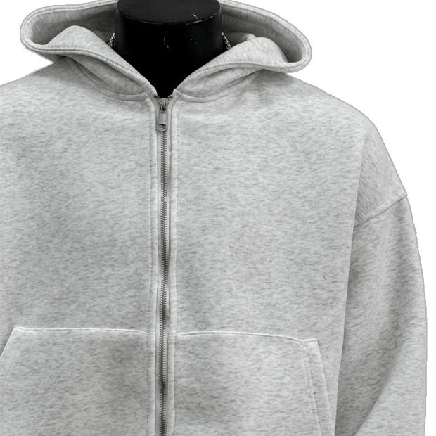 Back Schoolbag Design Men’s Coat – Hooded Casual Jacket in Flower Gray & Black | Stylish Polyester Cotton Outerwear