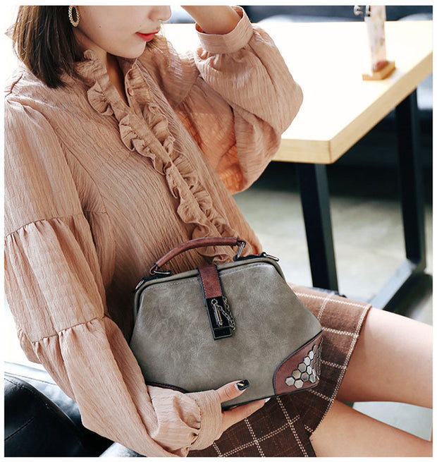 Fashion Women Handbag – Stylish PU Leather Shoulder Bag with Silt Pocket & Polyester Lining