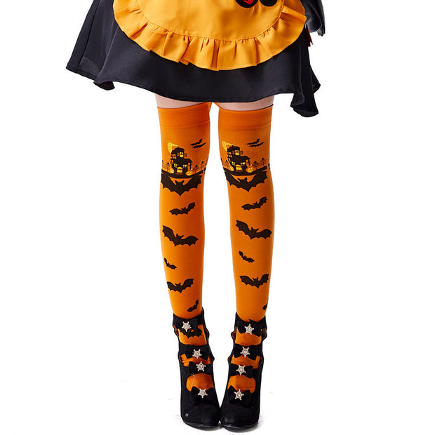 Halloween Cosplay Stockings – Colorful Costume Socks for Parties & Dress-Up | Soft Polyester Spandex, 68cm Long