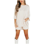 Summer Shorts Suit for Women – Loose Short-Sleeved T-Shirt & Slim Tight Pants | Fresh & Sweet Style