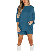 Summer Shorts Suit for Women – Loose Short-Sleeved T-Shirt & Slim Tight Pants | Fresh & Sweet Style