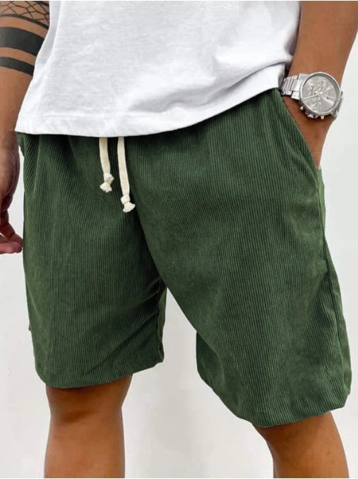 Men’s Corduroy Shorts with Drawstring – Fashion Casual Pockets Pants for Summer | Comfortable & Stylish
